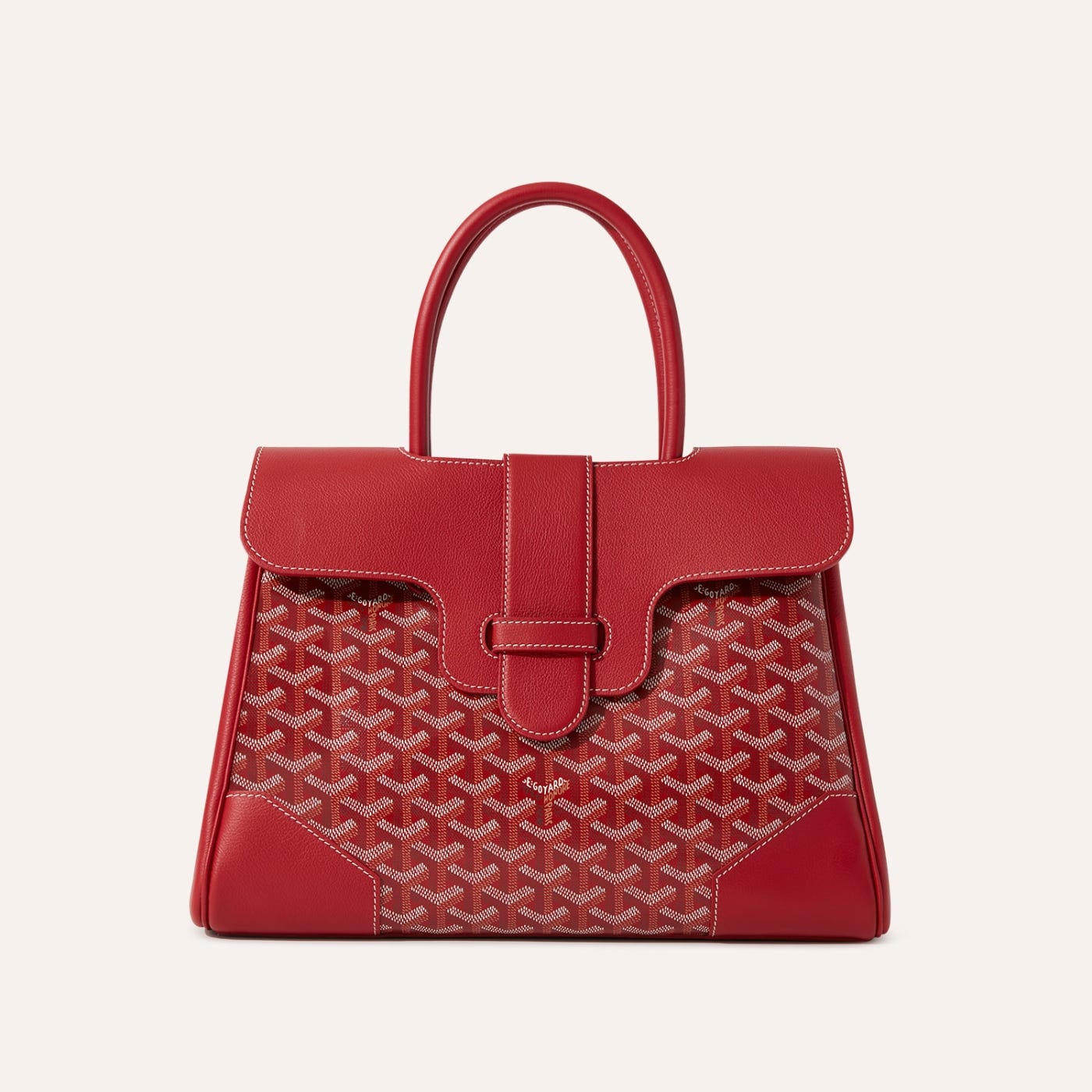 Goyard Saigon Tote Red Goyardine Canvas Palladium Hardware - Image 1